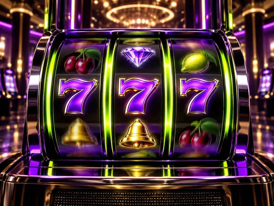 Purple and lime casino reels